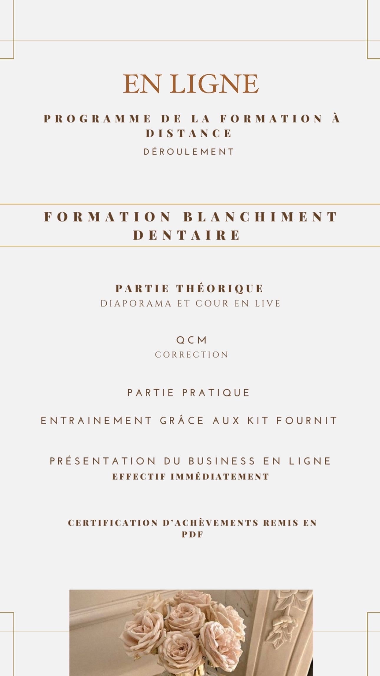 Formation blanchiment dentaire + Certification et Kit de démarrage